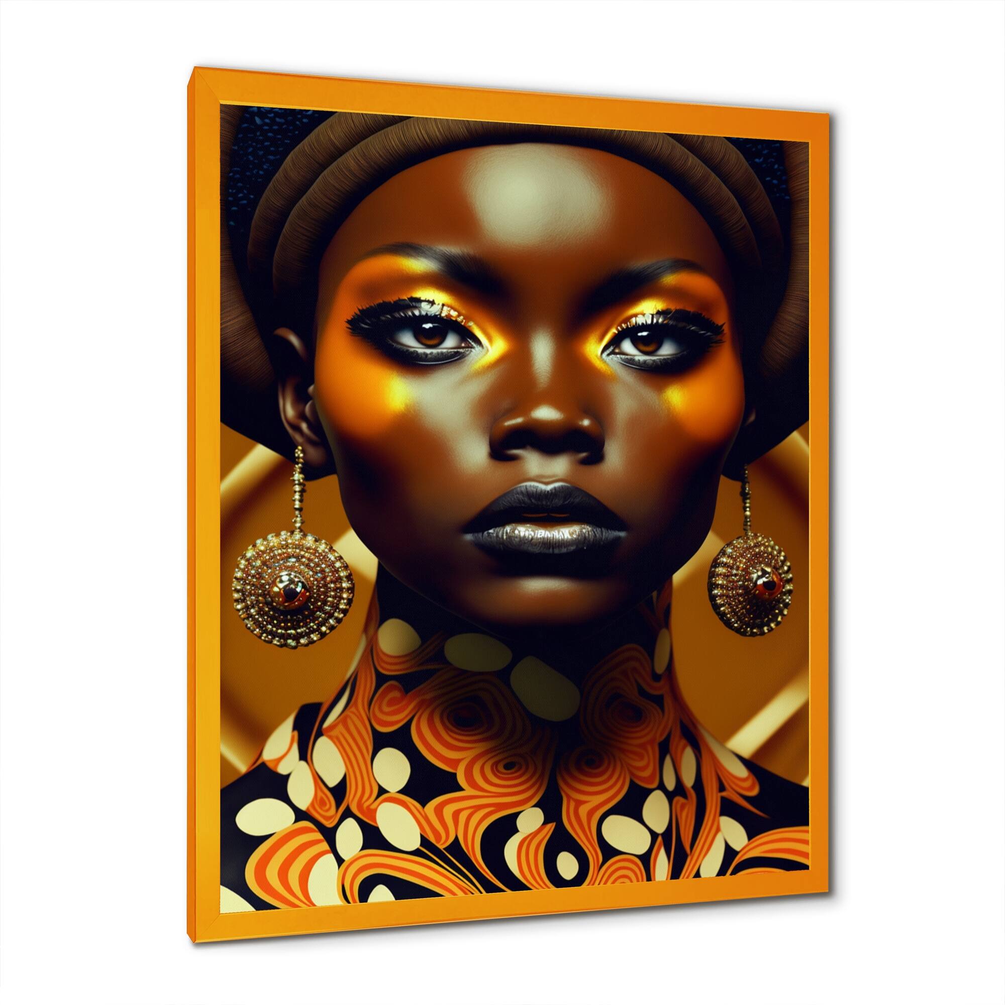 Designart "Exquiste African Woman Design X" African American Framed Art